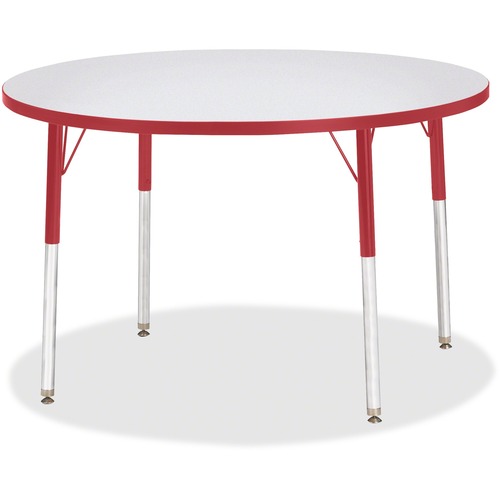 Activity Table, Round, 11"-15" x 42", Red