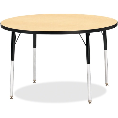 Activity Table, Round, 24"-31"x42", Maple/Black