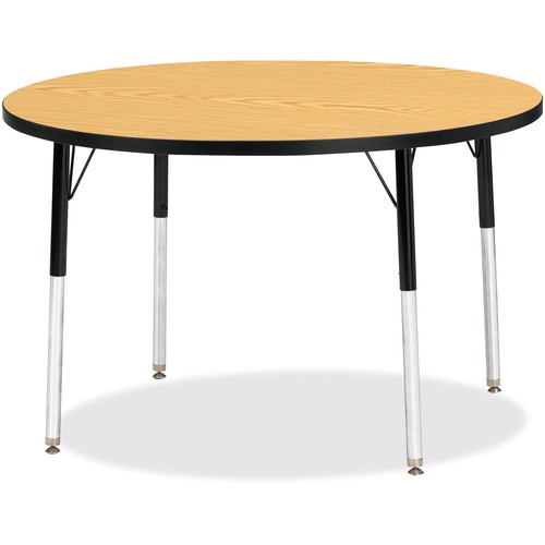 Activity Table, Round, 24"-31"x42", Oak/Black