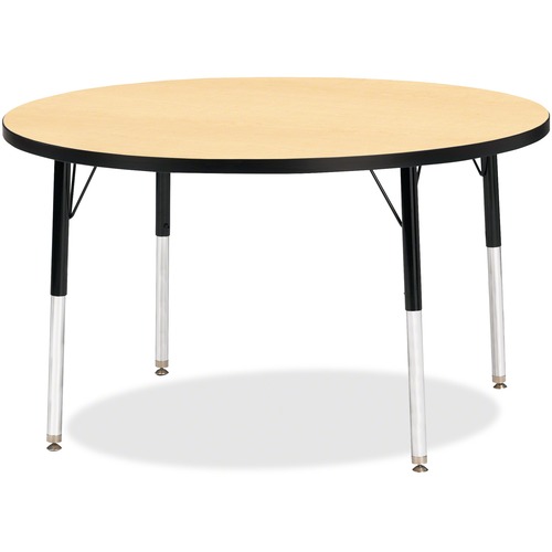 Activity Table, Round, 15"-24"x42", Maple/Black