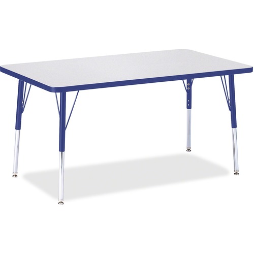 Activity Table, Rectangular, Adjustable Height 24"-31", 30" x 48", Gray/Beige Edge