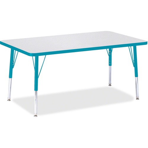 Activity Table, E-Height 15"-24", 30"x48", Gray/Teal Edge