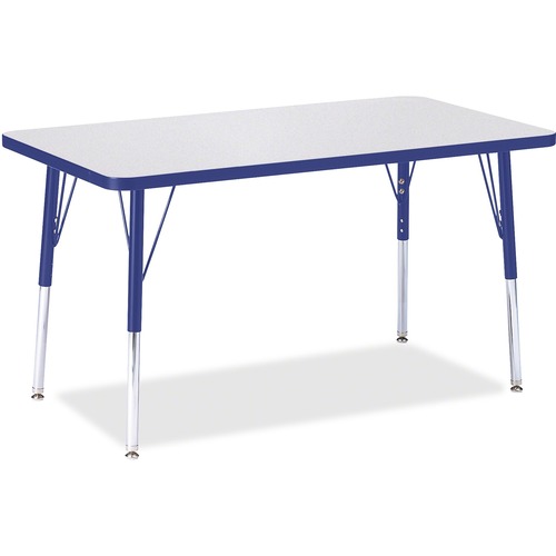 Activity Table, Rectangular, Adjustable Height 24"-31", 24"x36", Gray/Beige Edge