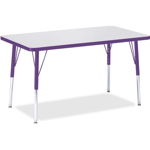 Activity Table, Rectangular, Adjustable Height 24"-31", 24"x36", Gray/PE Edge