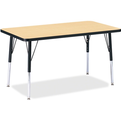 Activity Table, Rectangle, 24"-31" x 24" x 36", Maple/Black