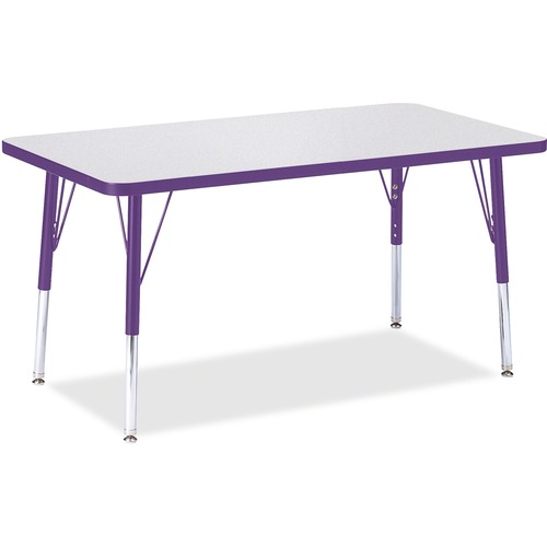 Activity Table, E-Height 15"-24", 30"x48", Gray/Purple Edge
