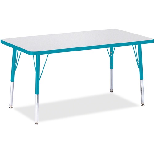 Activity Table, E-Height 15"-24", 24"x36", Gray/Teal Edge
