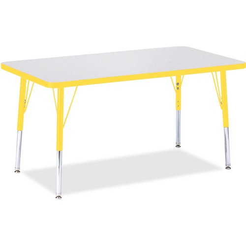 Activity Table, E-Height 15"-24", 24"x36", Gray/Yellow Edge
