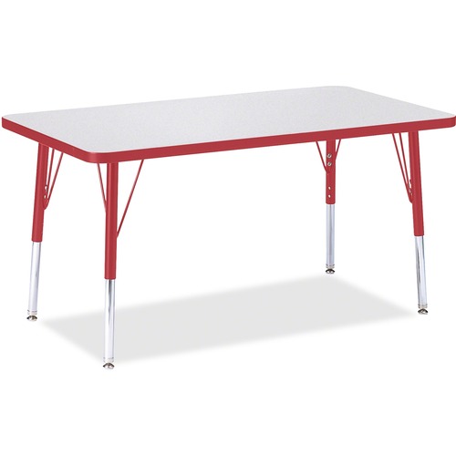 Rectangle Activity Table, 24"X36"X15"-24" H, Red