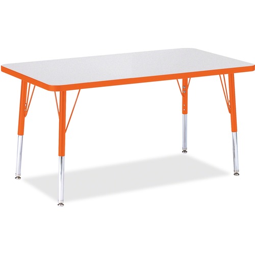 Activity Table, E-Height 15"-24", 24" x 36", Gray/Orange Edge