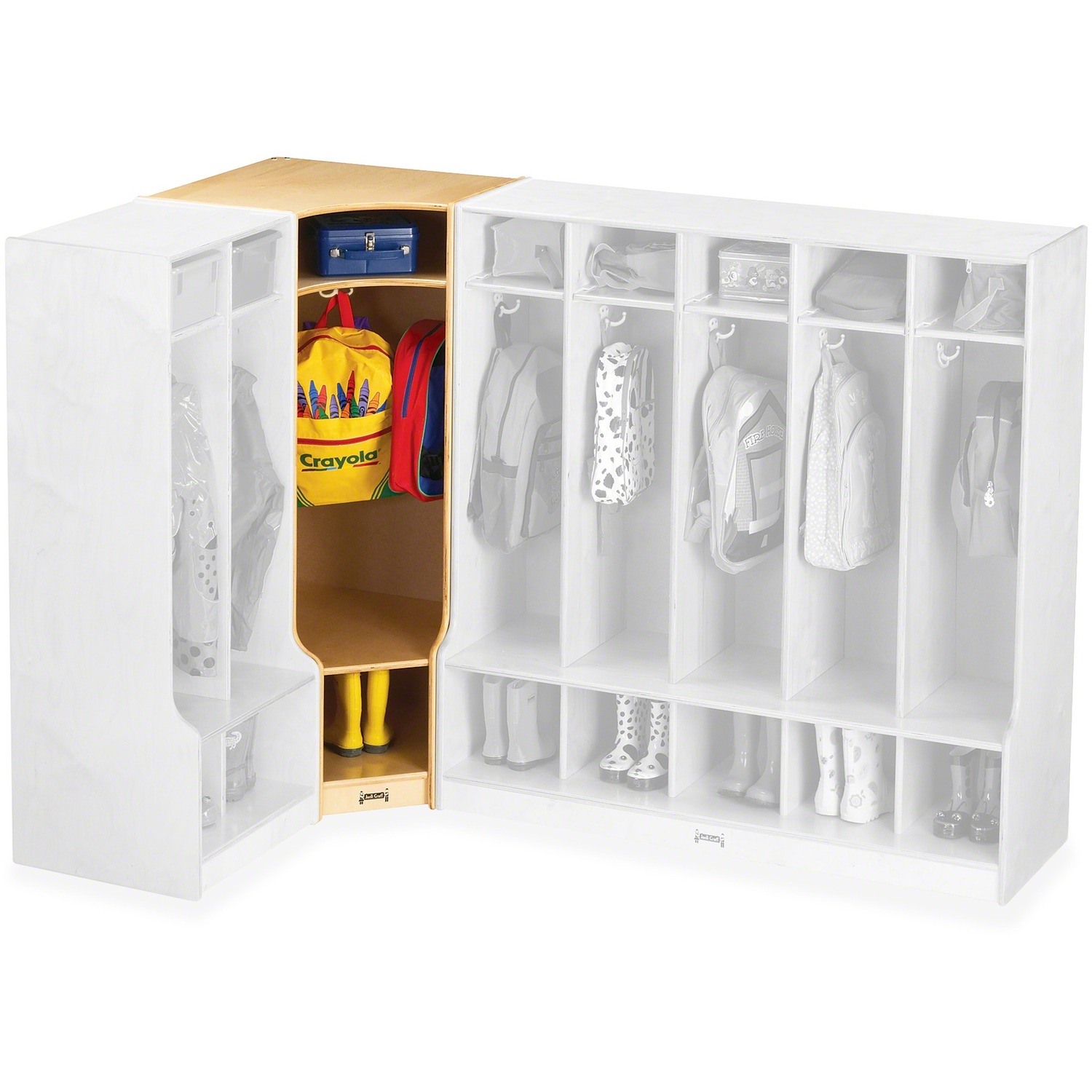 Locker, Coat, Corner, With Step