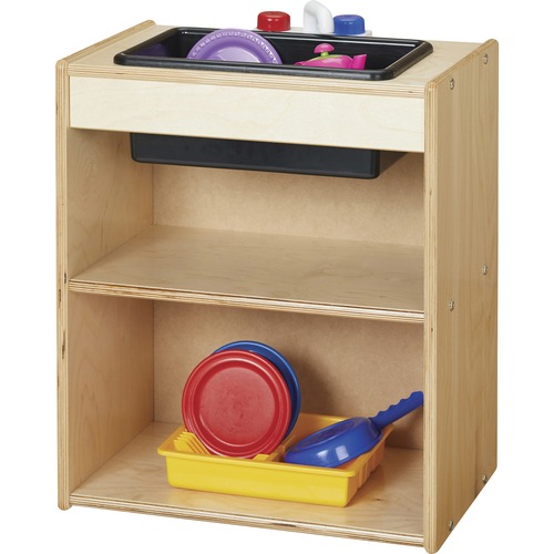 Sink, For Play Kitchen, 2-Shelf, 18" x 12" x 23", Baltic