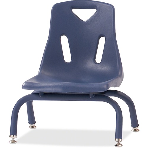 Stacking Chairs, w/Powder-Coat, 8 Inch Seat, 17.5"x15.5"x16.5", Navy