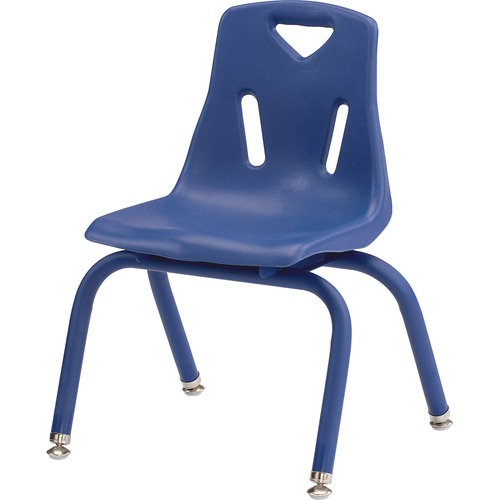 Stacking Chair, 14"H Seat, Poly Shell, Blue