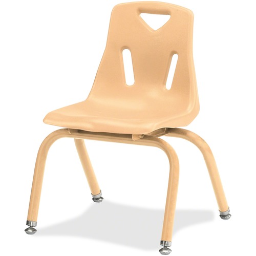 Stacking Chair, Plastic Shell, 14"H Seat, Camel