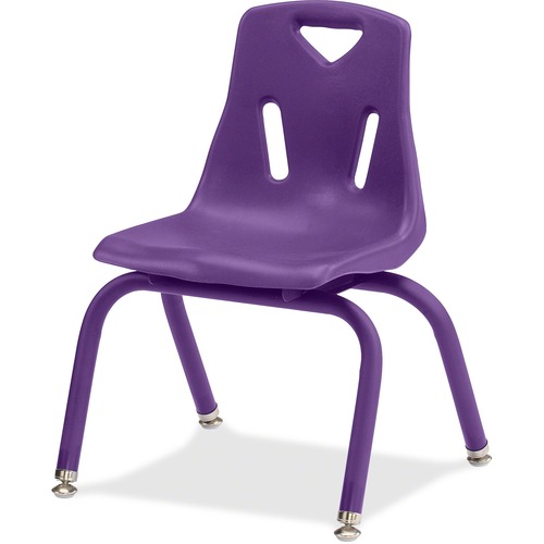 Stacking Chair, Plastic Shell, 16" Height Seat, Purple