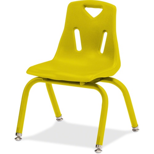 Stacking Chair, Plastic Shell, 16" H Seat, Yellow