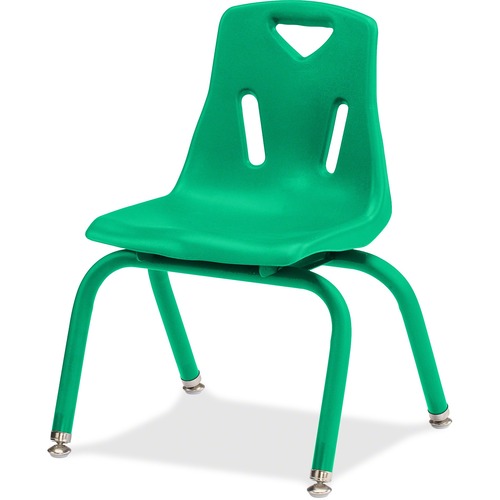 Stacking Chair, Plastic Shell, 16" Seat, Green