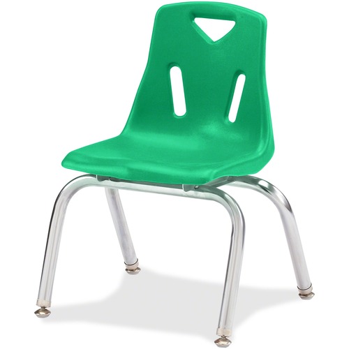 Stacking Chair, With Chrome Legs, 18"H Seat, Green
