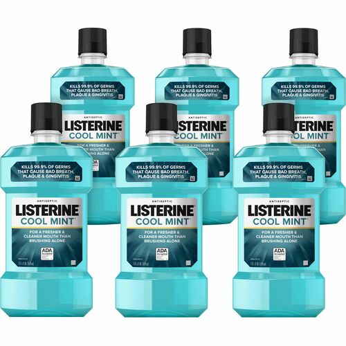 Mouthwash, Anticavity, Cool Mint, 1 Liter, Aqua 6/CT