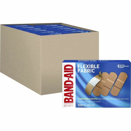 Bandages, Flex Fabric, Self-Adhesive, 1 Size, 1", 100 Count 12/CT