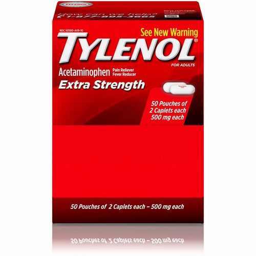 Tylenol Extra Strength Caplets, 2 Count 50/BX