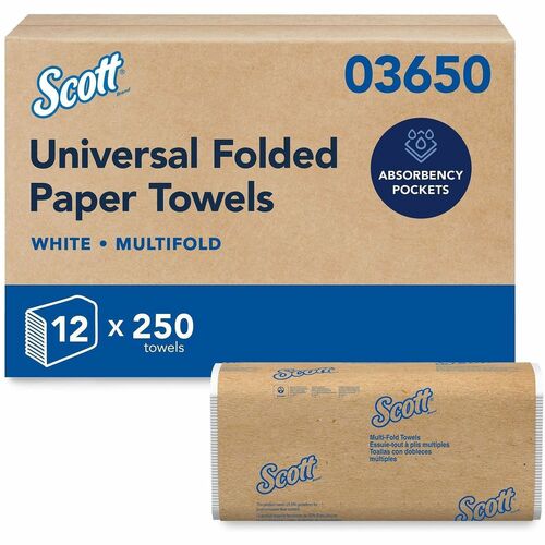 Towel, Multifold, Scott, 250/PK 12/CT