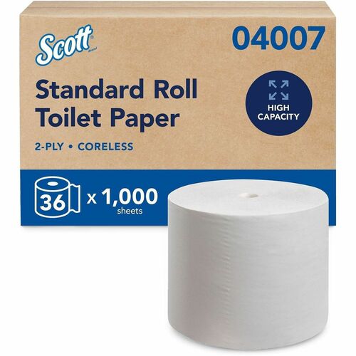 Tissue, Roll, Bathroom, Coreless, Scott, 1000 Sheets 36/CT