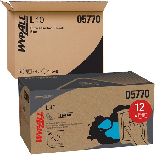 Wiper, L40, WypAll, White, 45/BX 12/CT