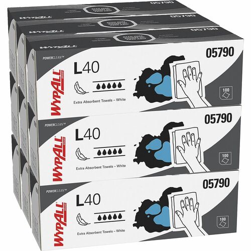 Wipe, WypAll L40, White, 100/BX 9/CT