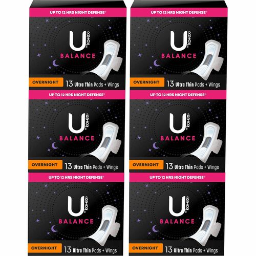Kotex, Thin, Overnight, Pad, 13 6/CT