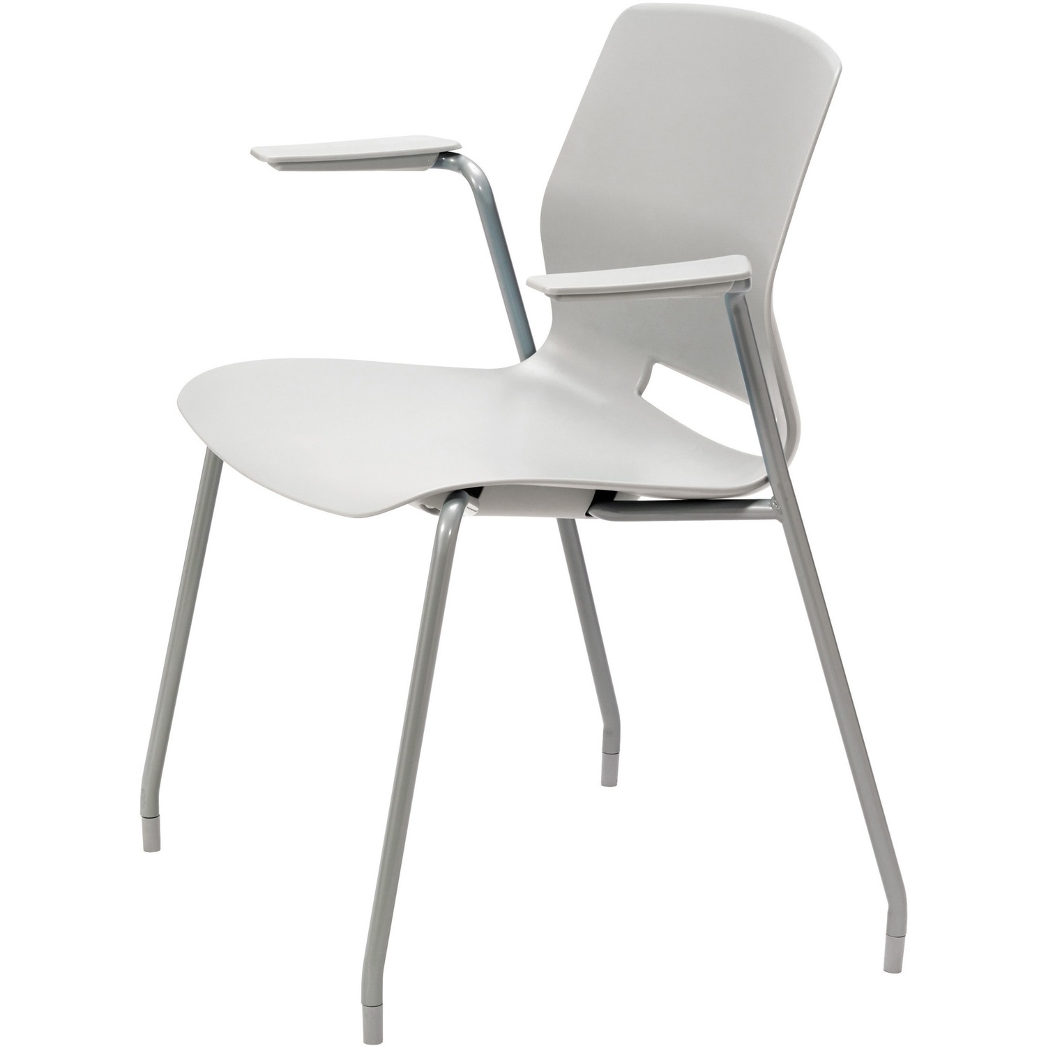 Chair, 4-Leg, With Arm, Light Gray