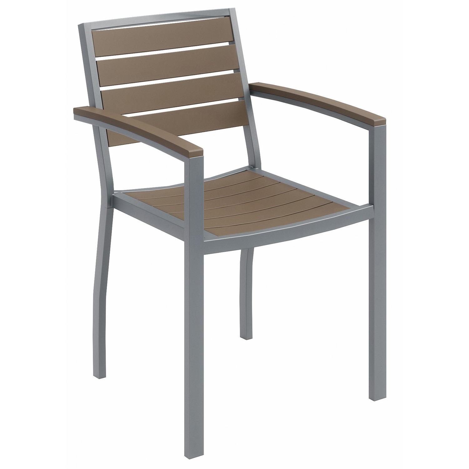 Chair, Outdoor, Silver, Mocha