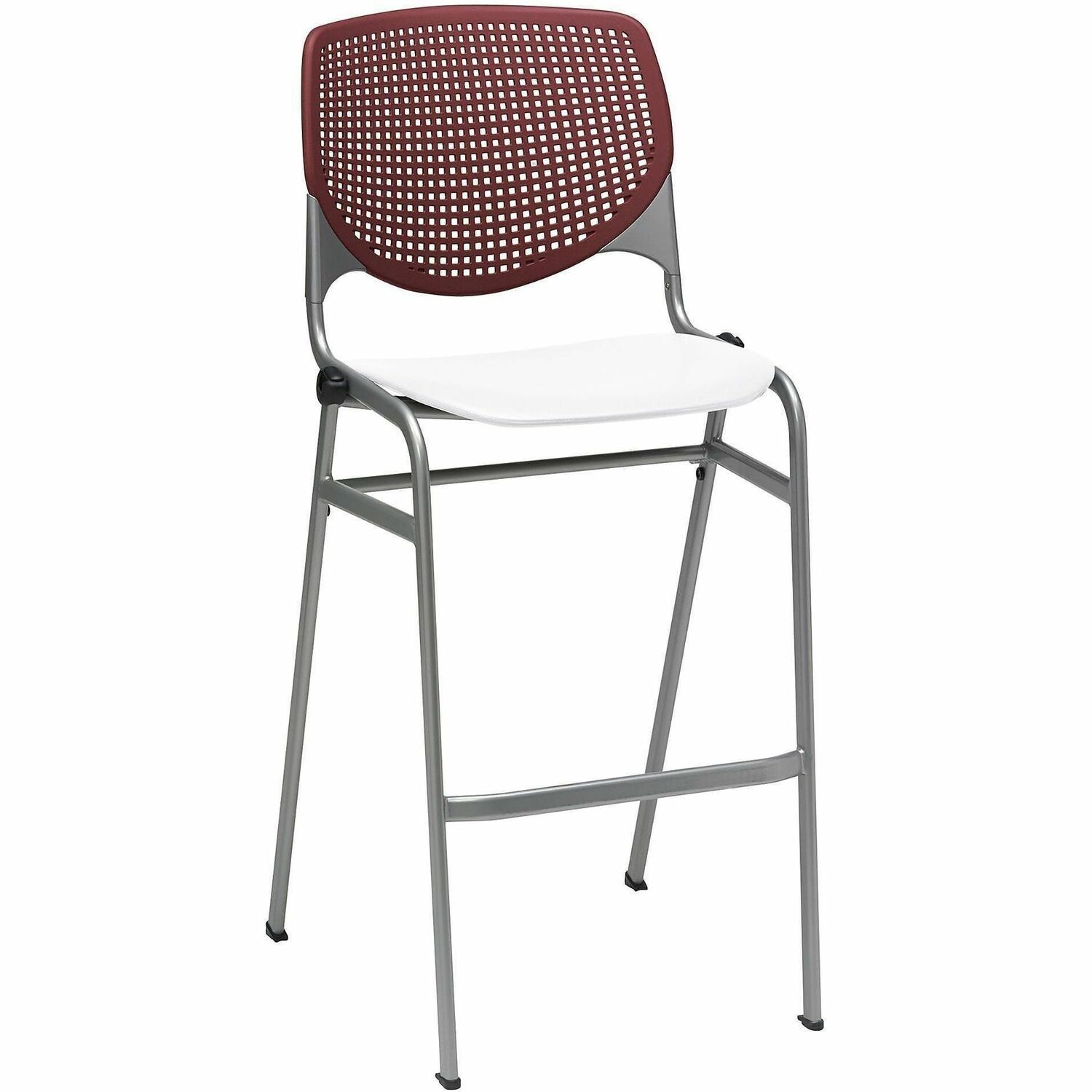 Barstool, Stack, Burgundy, White