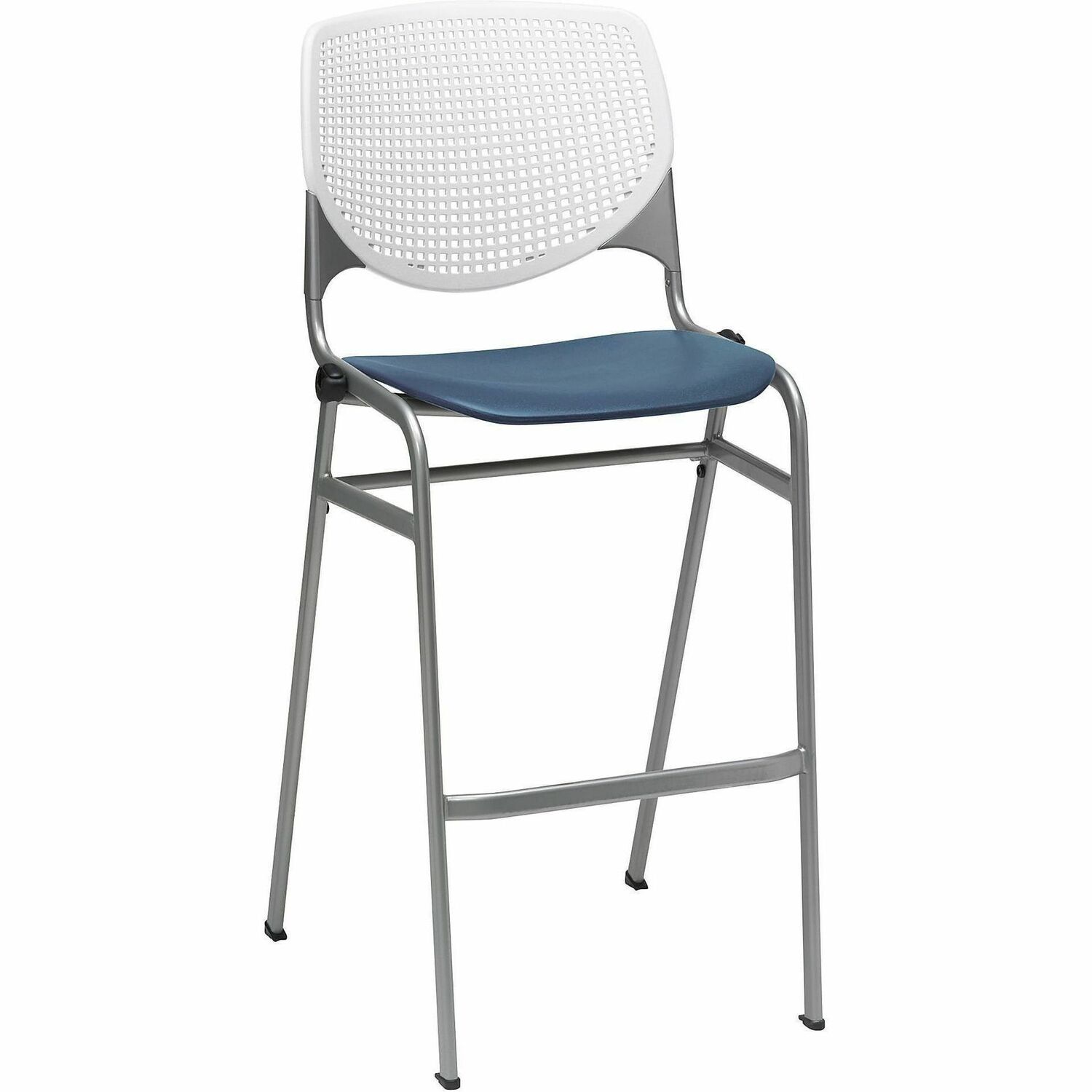 Barstool, Stick, White, Navy