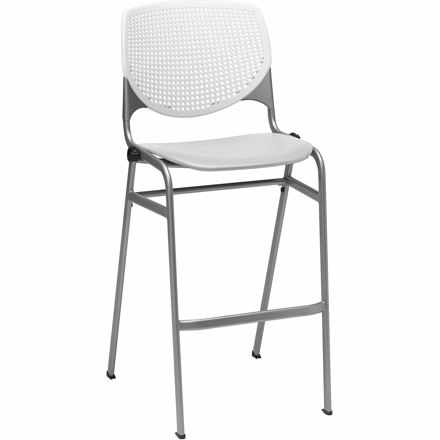 Barstool, Stick, White, Light Gray