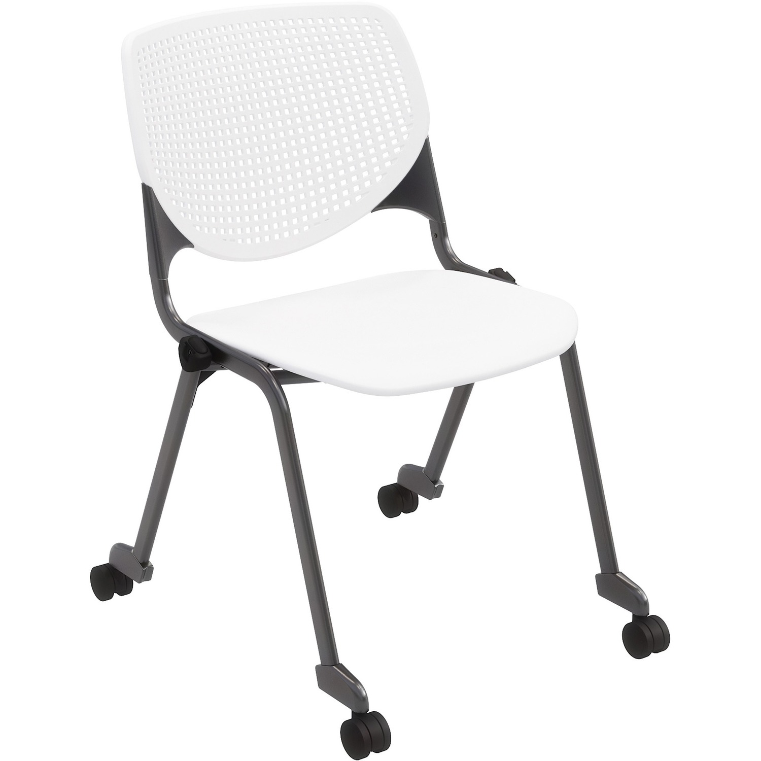 Chair, Casters, Stk, White