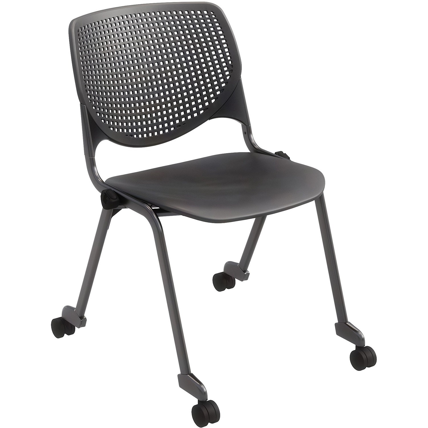Chair, Casters, Stock, Black