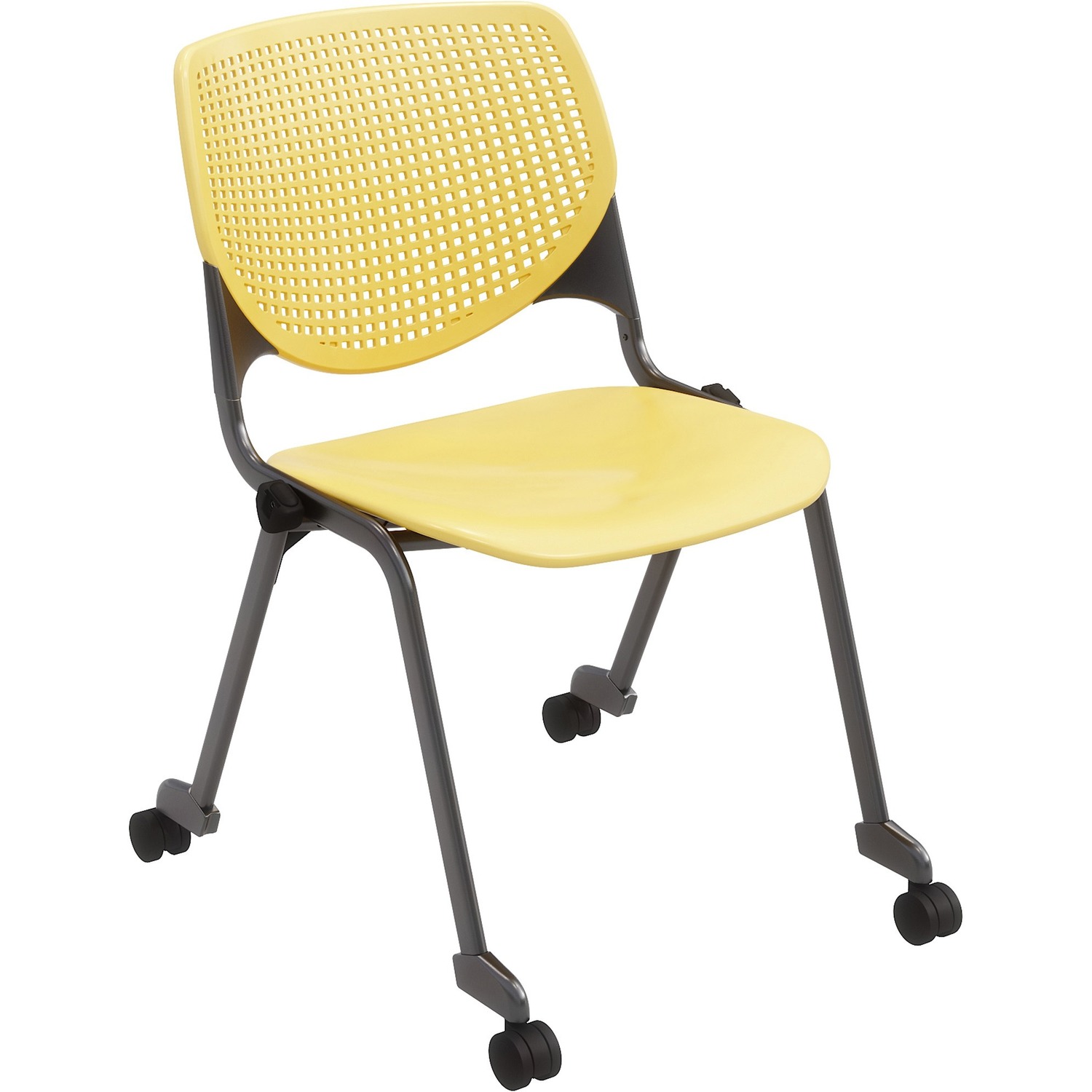 Chair, Casters, Stock, Yellow