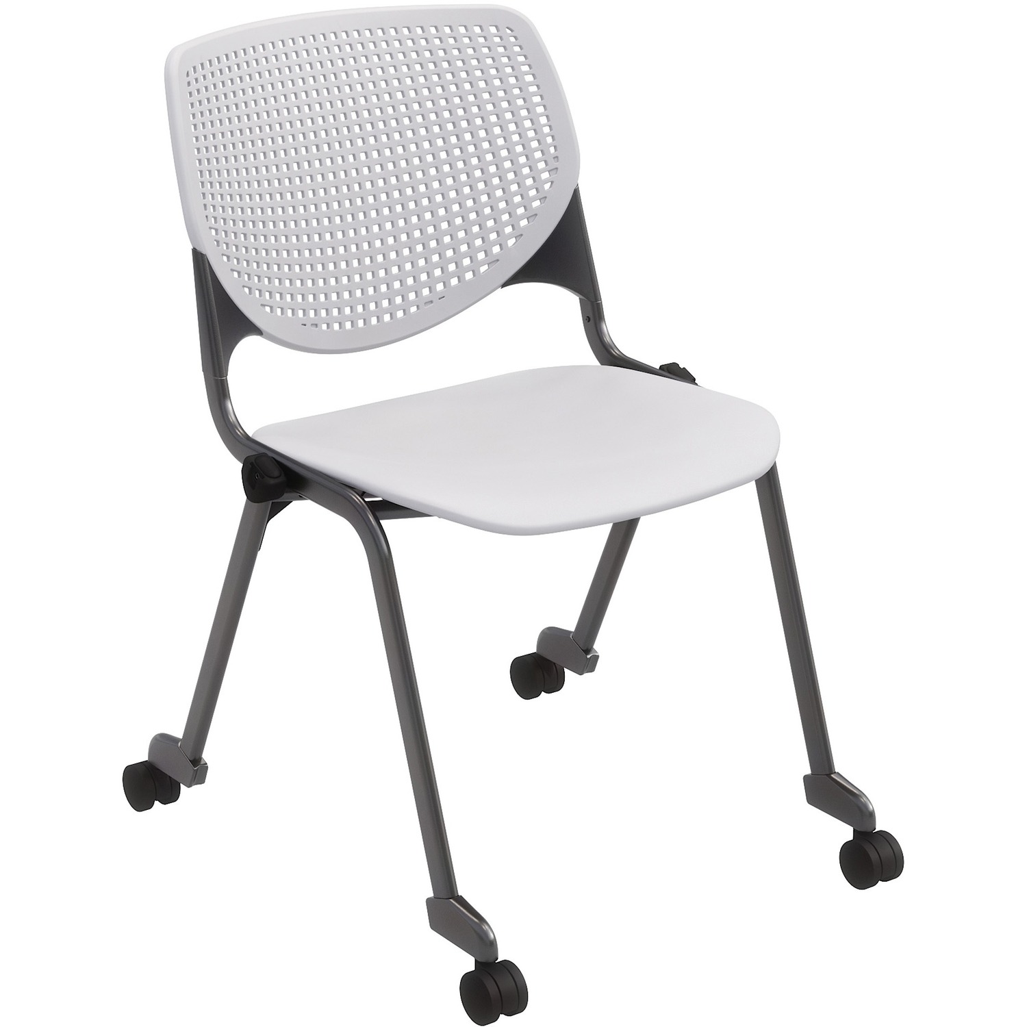 Chair, Casters, Stock, Light Gray