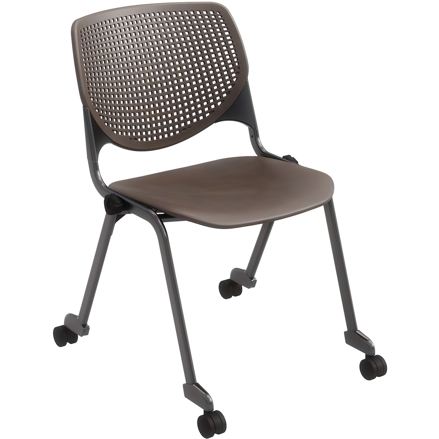 Chair, Casters, Stock, Brownstone