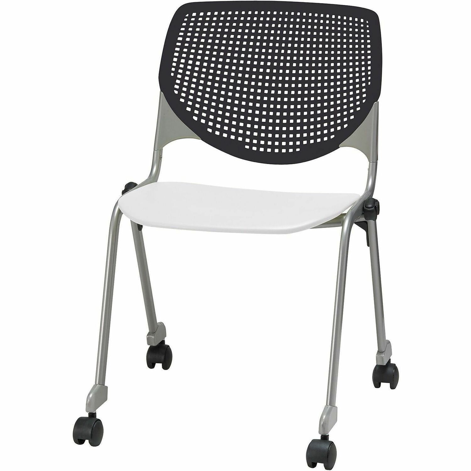 Chair, Casters, Stock, Black, White