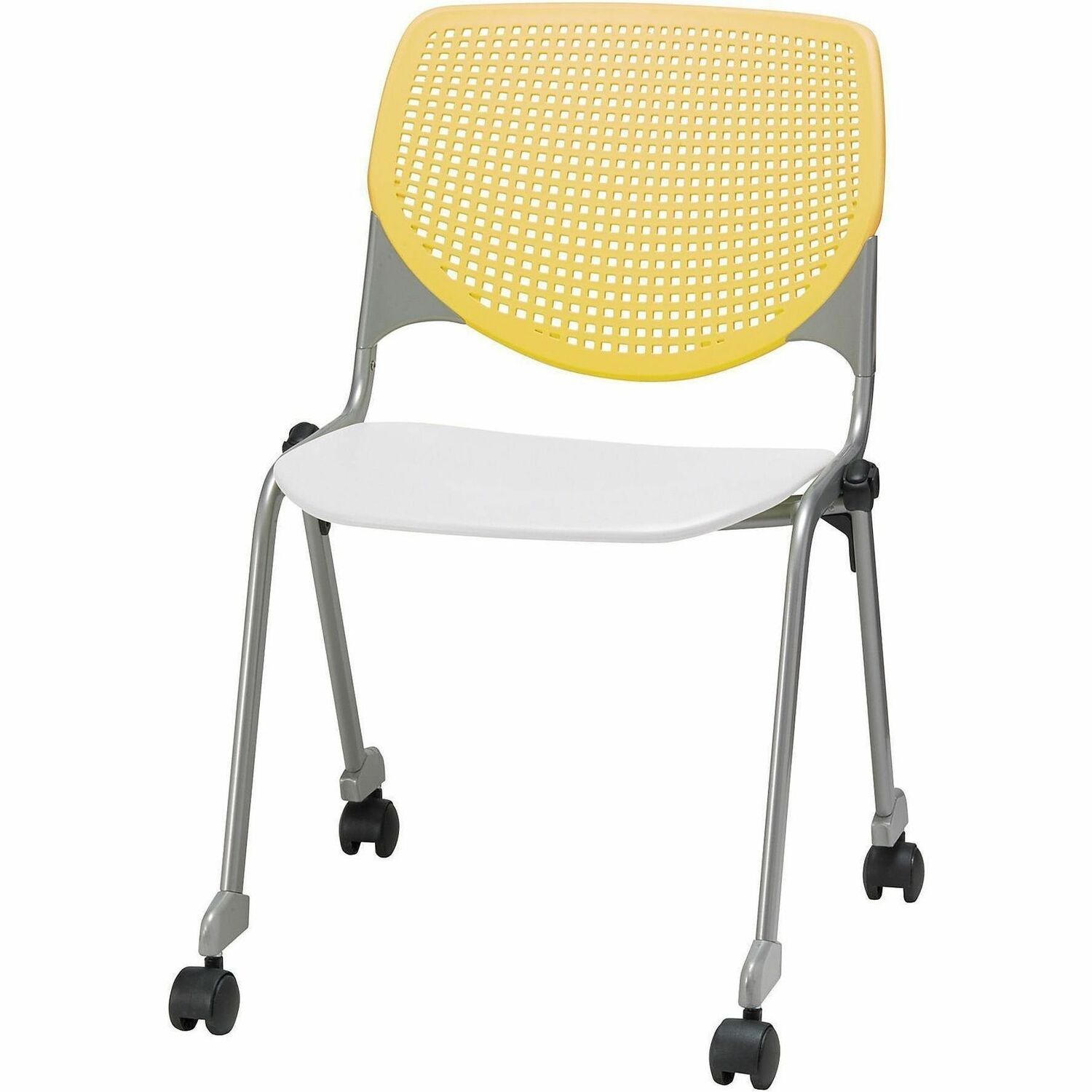 Chair, Casters, Stick, Yellow, White