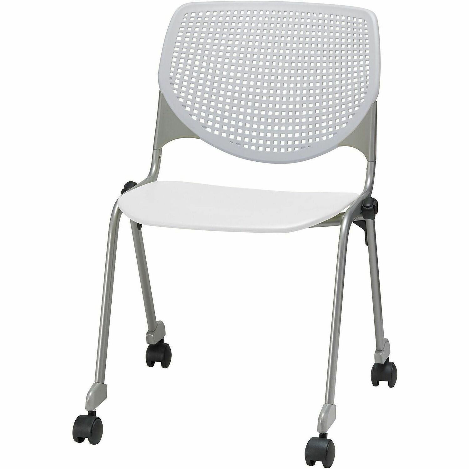 Chair, Casters, Stock, Light Gray, White