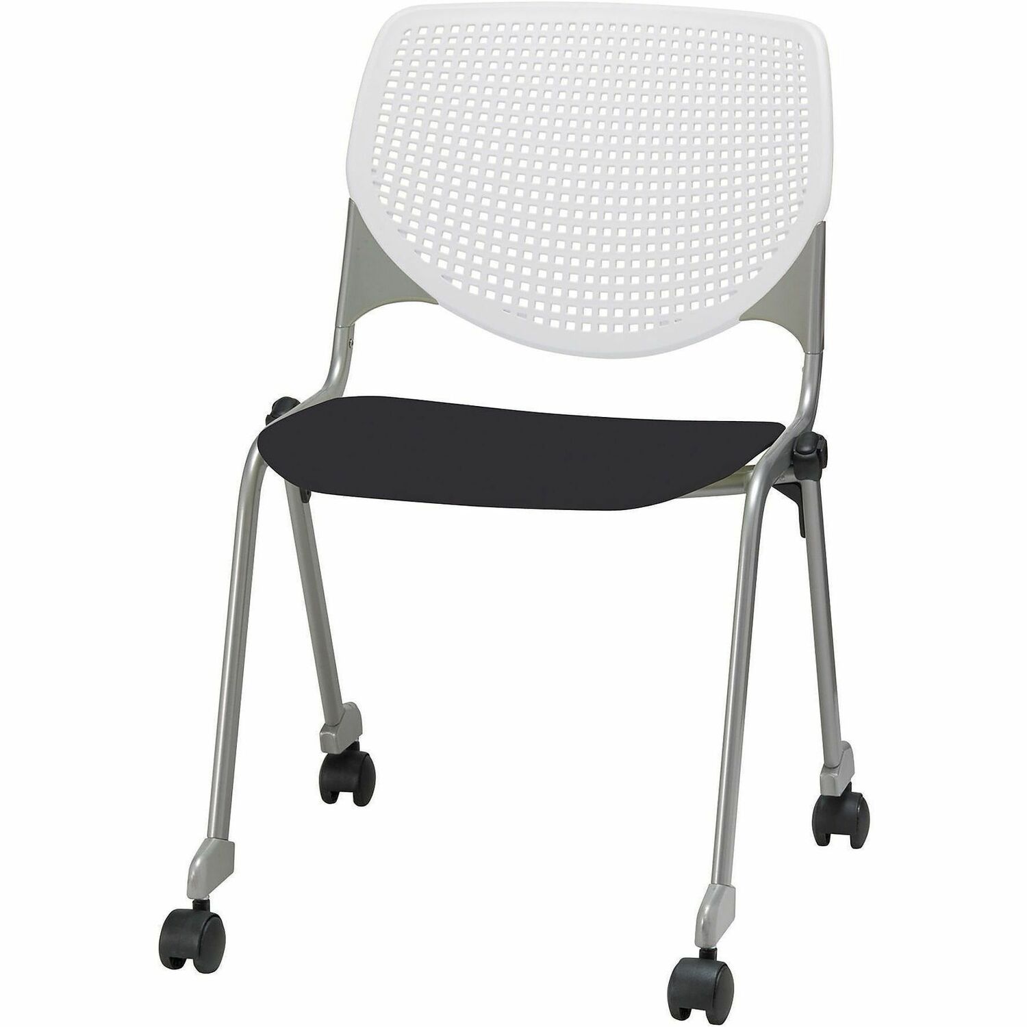 Chair, Casters, Stock, White, Black
