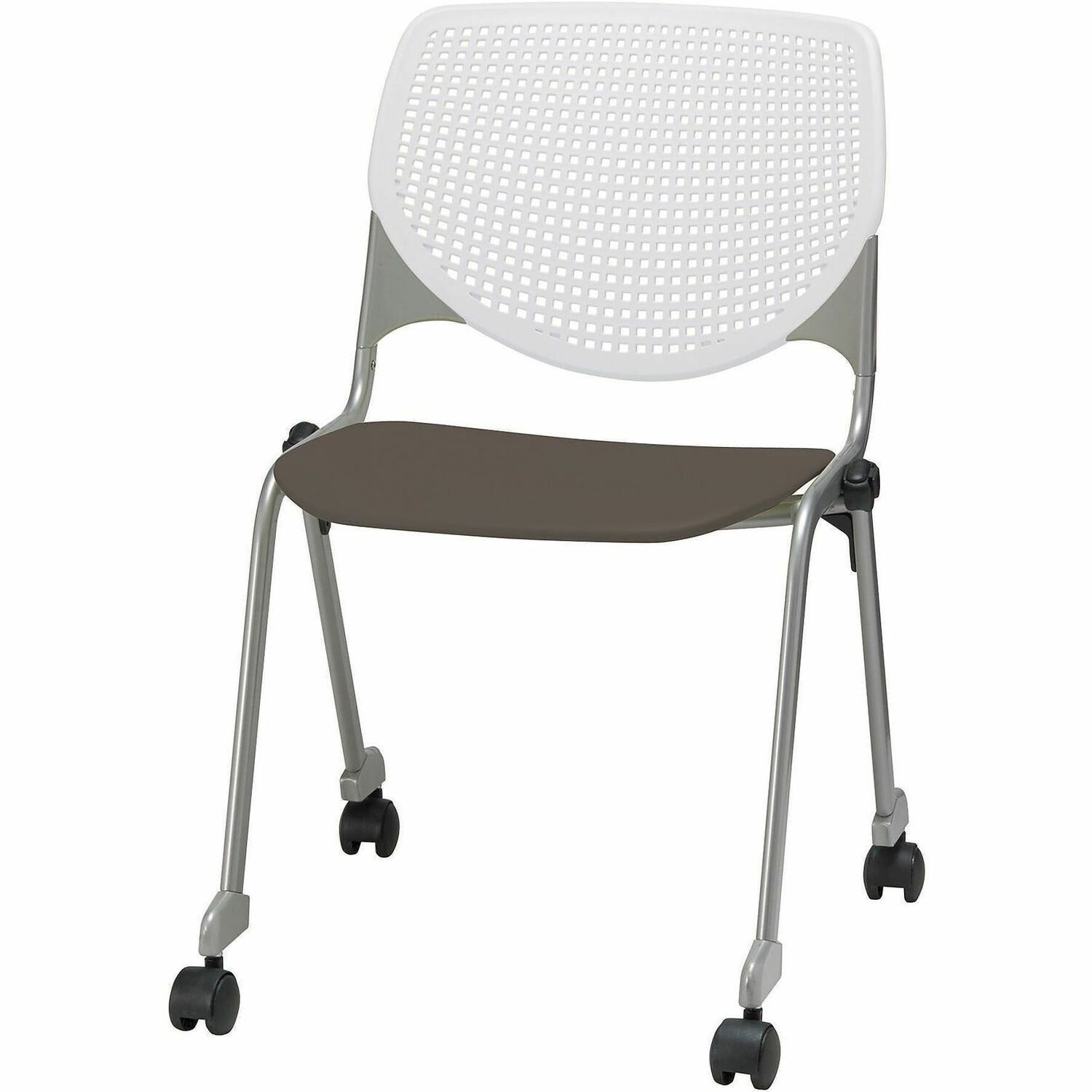 Chair, Casters, Stock, White, Braston