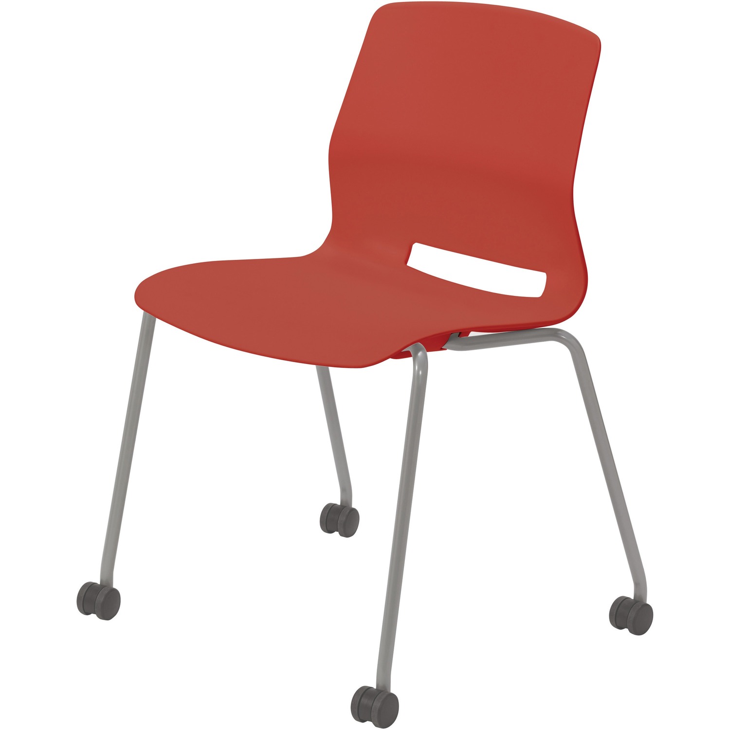 Chair, 4 Leg, No Arm, Caster, Clay