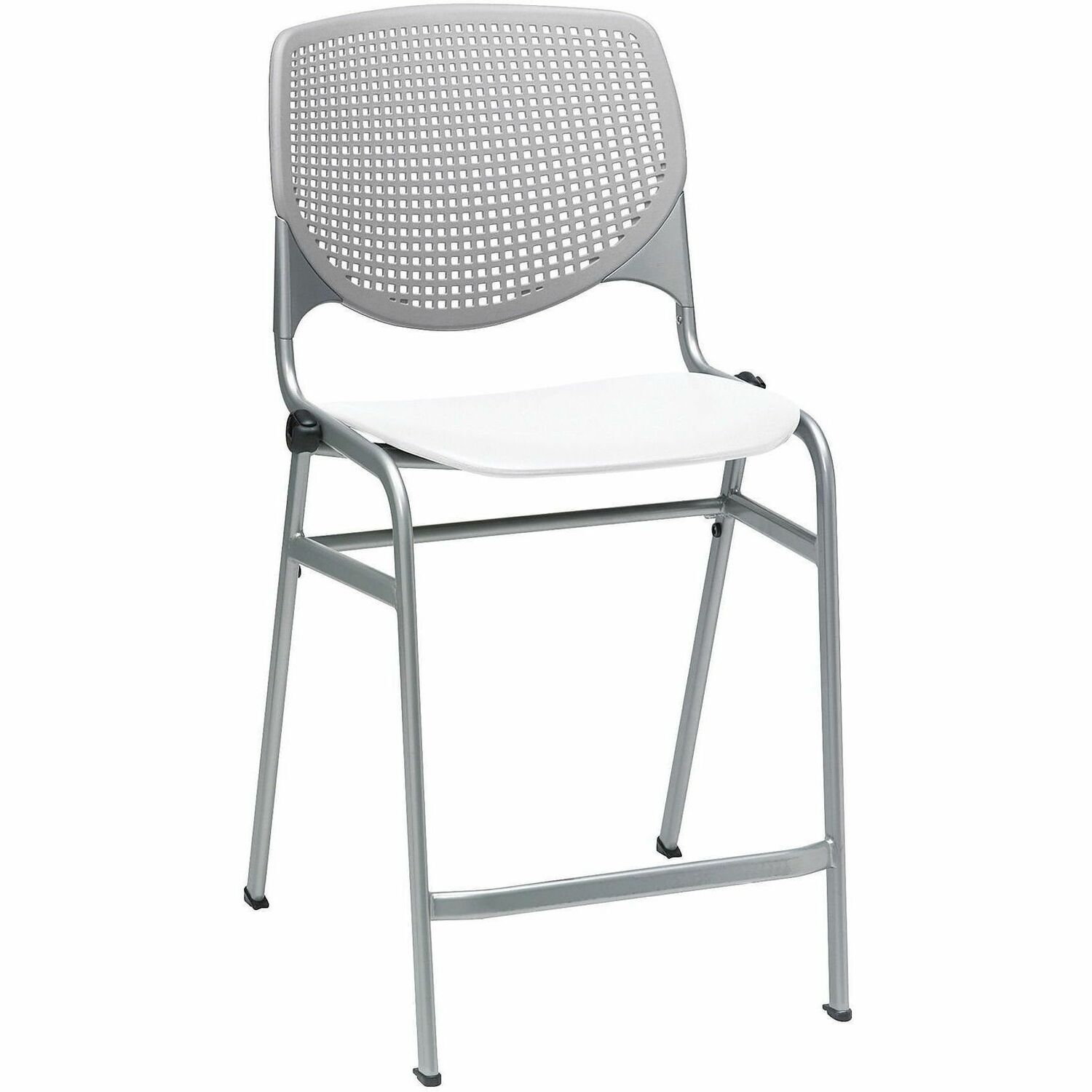 Stool, Counter, Light Gray, White