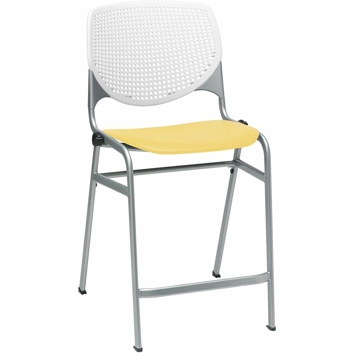 Stool, Counter, White, Yellow