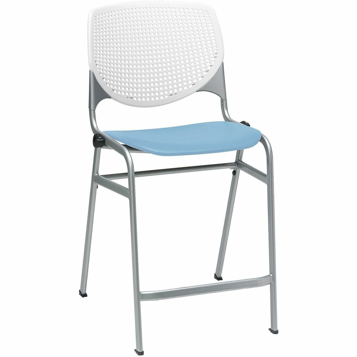 Stool, Counter, White, Skyblue